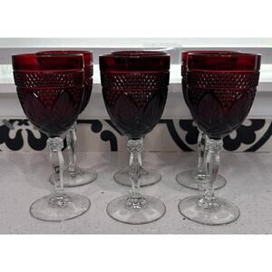 Cristal D'Arques Durand Antique Ruby Red Wine/Water Glass
Goblets 8" ~Set of 6